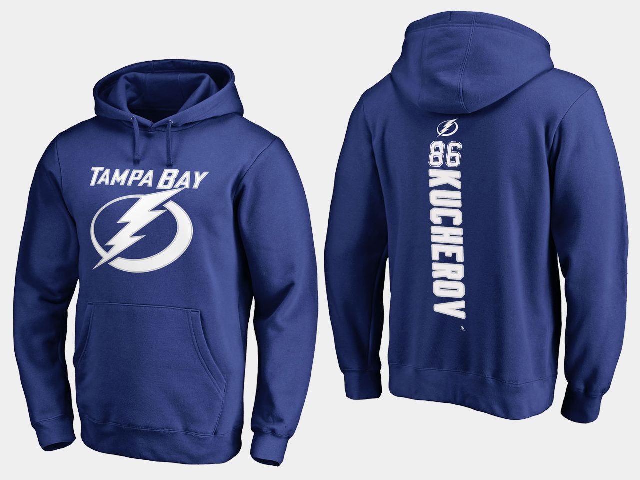 NHL Men adidas Tampa Bay Lightning 86 Kucherov blue hoodie